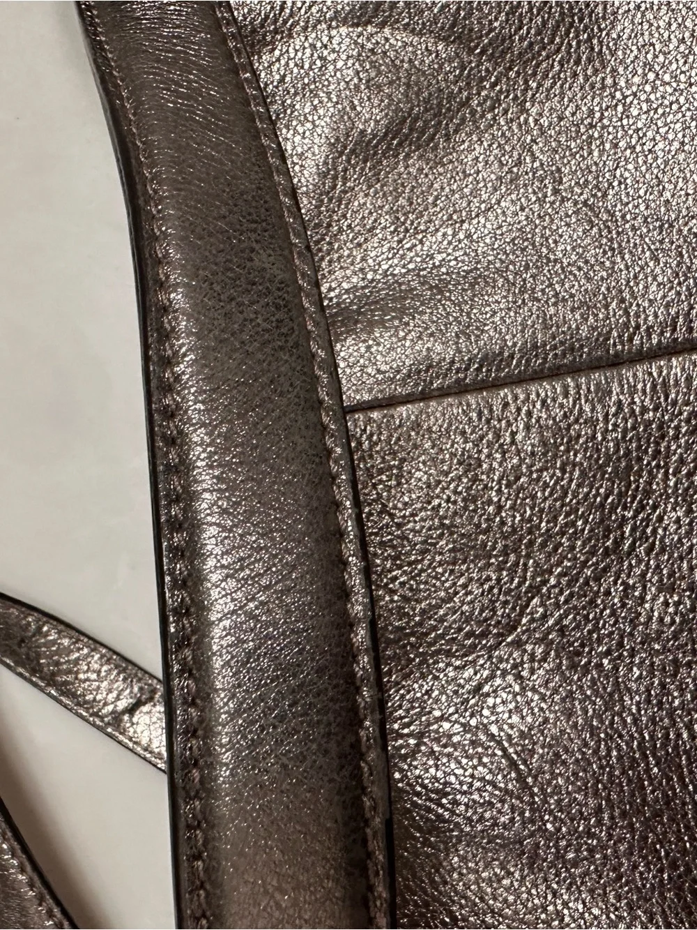 Coach Madison Metallic Pewter Pebbled Leather Crossbody - Picture 8 of 16